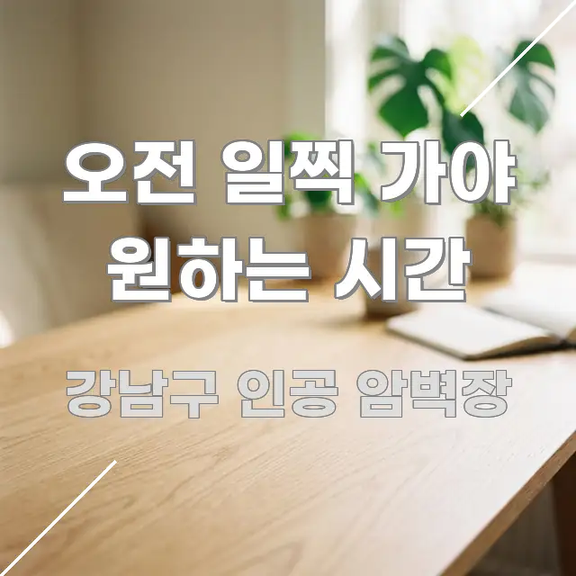 오전 일찍 가야 원하는 시간 핵심 정보를 압축한 심플 타이포그래피 표지 - 참고용 이미지