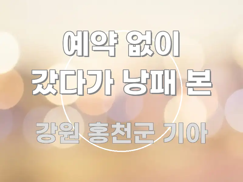 예약 없이 갔다가 낭패 본 한눈에 보기 좋게 요약한 블로그 헤더 이미지 - 설명을 돕는 이미지