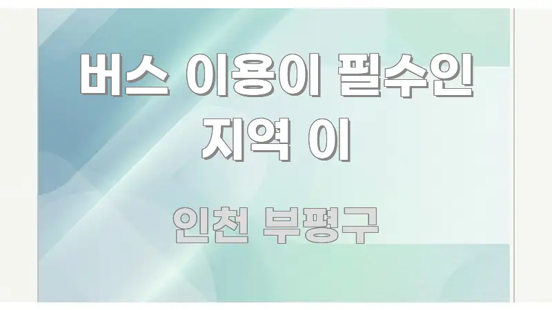 버스 이용이 필수인 지역 이 주요 흐름을 설명한 블로그 섹션 구분 이미지 - 내용 요약을 위한 이미지