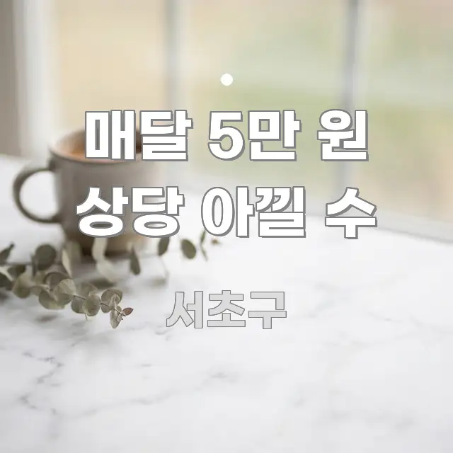 매달 5만 원 상당 아낄 수 심플하고 명확하게 정리한 텍스트 중심 디자인 표지