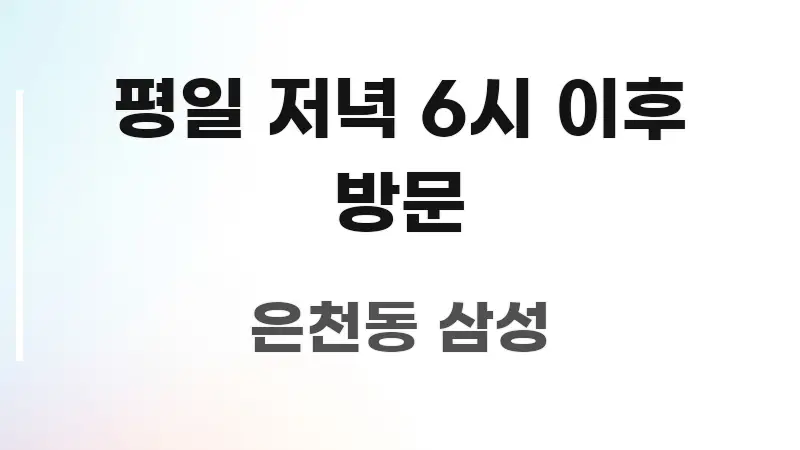평일 저녁 6시 이후 방문 실용적으로 정리한 블로그 대표 이미지 - 본문 내용과 연관된 이미지