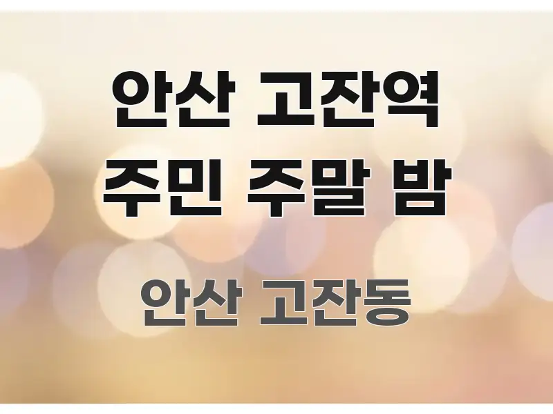 안산 고잔역 주민 주말 밤 독자를 위해 선별한 깔끔한 인포그래픽 표지