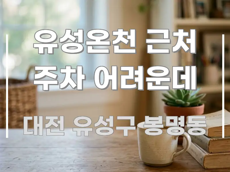 유성온천 근처 주차 어려운데 요점만 뽑아낸 정보 카드 디자인 이미지 - 활용 예시 이미지