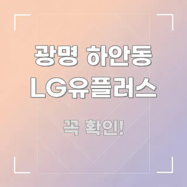 광명 하안동 LG유플러스 한 번에 이해되는 정보 카드 디자인 이미지 - 참고용 이미지