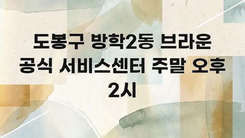 도봉구 방학2동 브라운 공식 서비스센터 주말 오후 2시 신뢰할 수 있는 정보를 담은 정보 전달형 표지 이미지 - 설명을 돕는 이미지