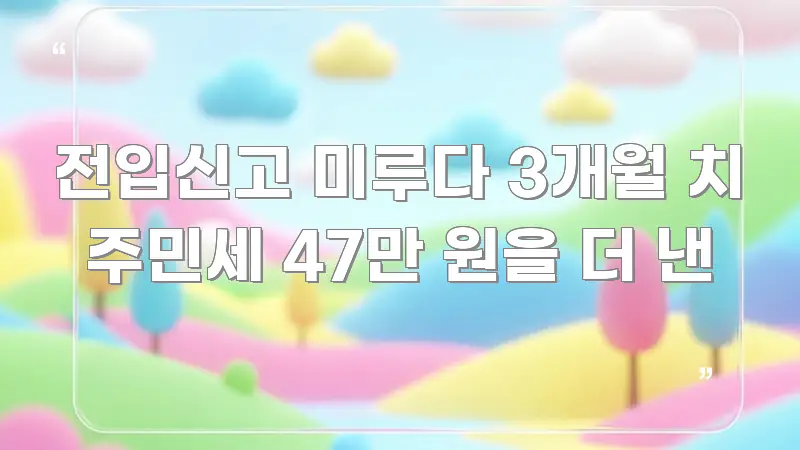 전입신고 미루다 3개월 치 주민세 47만 원을 더 낸 핵심 내용을 정리한 스마트 정보 카드 - 본문 내용과 연관된 이미지
