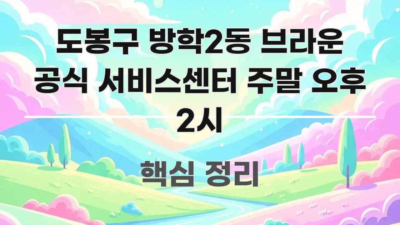 도봉구 방학2동 브라운 공식 서비스센터 주말 오후 2시 실용적으로 정리한 핵심 키워드 시각화 이미지 - 활용 예시 이미지