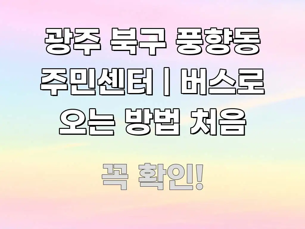 광주 북구 풍향동 주민센터 | 버스로 오는 방법 처음 신뢰할 수 있는 정보를 담은 블로그 섹션 구분 이미지 - 가독성을 높이는 이미지
