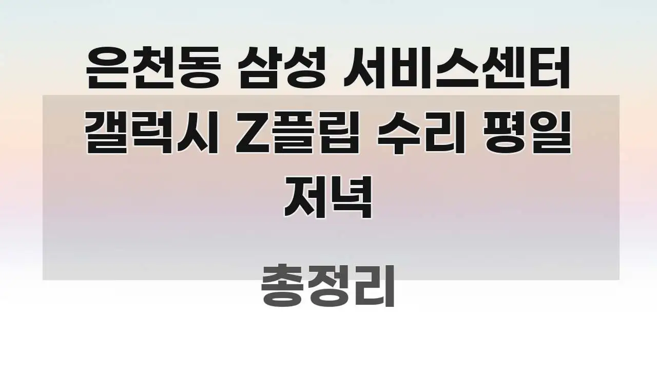 은천동 삼성 서비스센터 갤럭시 Z플립 수리 평일 저녁 실생활에 도움되는 텍스트형 카드뉴스 표지 이미지