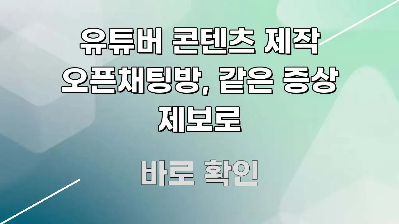 유튜버 콘텐츠 제작 오픈채팅방, 같은 증상 제보로 중요 내용만 뽑은 가독성 높은 정보 이미지 - 내용 요약을 위한 이미지