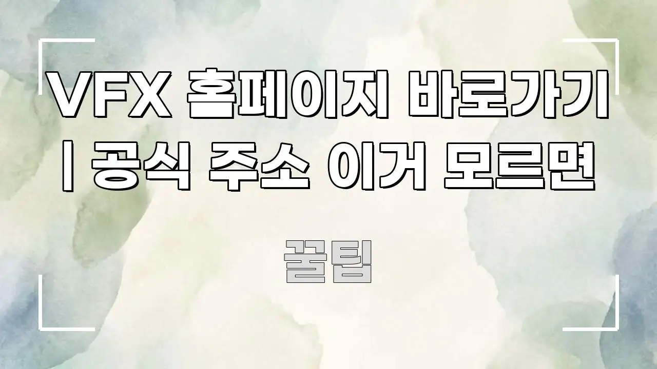 VFX 홈페이지 바로가기 | 공식 주소 이거 모르면 꼭 필요한 정보만 담은 심플 타이포그래피 표지 - 참고용 이미지