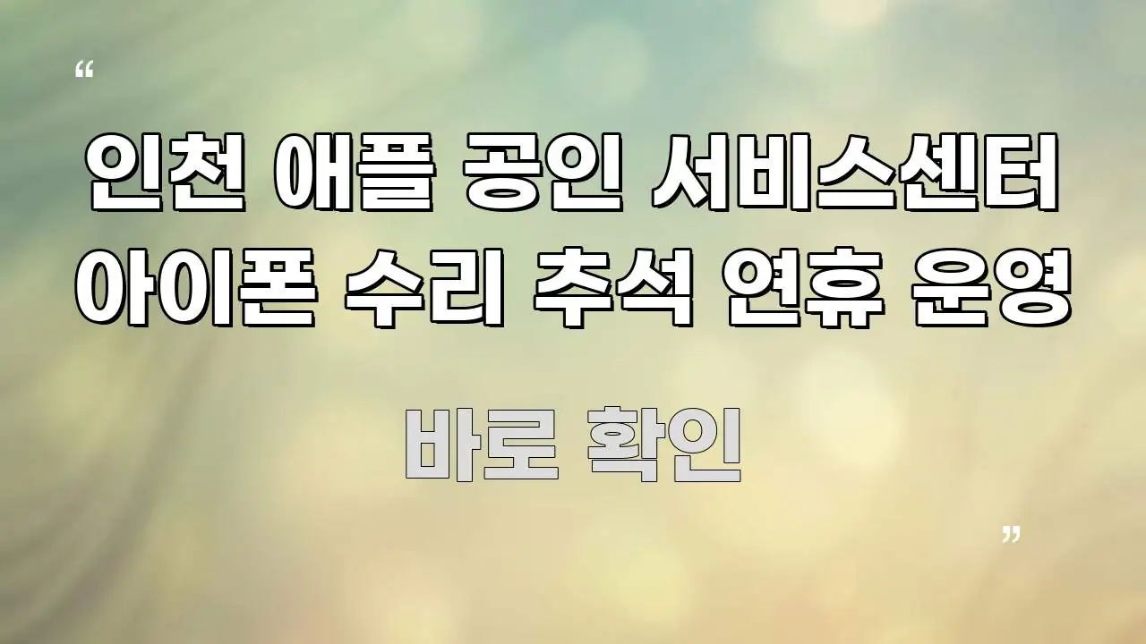 인천 애플 공인 서비스센터 아이폰 수리 추석 연휴 운영 주요 흐름을 설명한 정보 요약 인포그래픽 이미지 - 글 흐름을 돕는 시각 자료