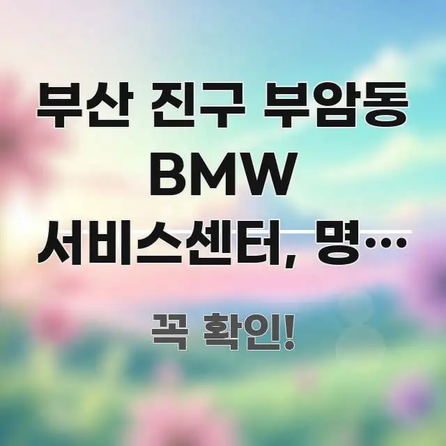 부산 진구 부암동 BMW 서비스센터, 명절 연휴에도 꼭 필요한 정보만 담은 심플 타이포그래피 표지