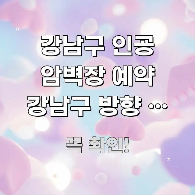 강남구 인공 암벽장 예약 강남구 방향 | 오전 일찍 핵심 요점 중심의 포스트 대표 비주얼 이미지 - 독자 이해를 위한 이미지