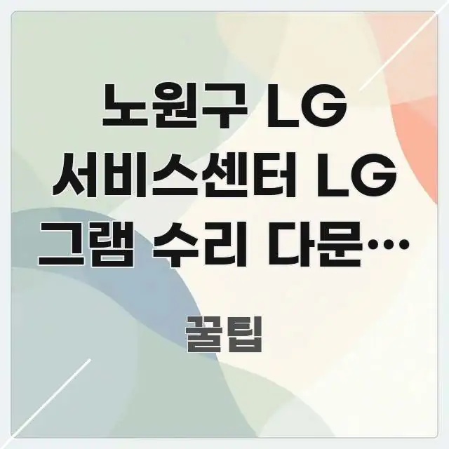 노원구 LG 서비스센터 LG 그램 수리 다문화 가족 쉽게 따라할 수 있는 정보 요약 포스터
