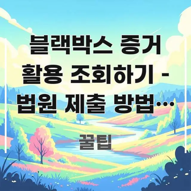 블랙박스 증거 활용 조회하기 – 법원 제출 방법과 효력 스마트하게 정리된 텍스트 기반 블로그 이미지 - 글 흐름을 돕는 시각 자료