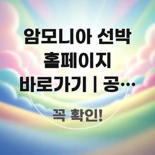 암모니아 선박 홈페이지 바로가기 | 공식 주소 처음 이해하기 쉬운 읽기 좋은 정보 카드 - 활용 예시 이미지