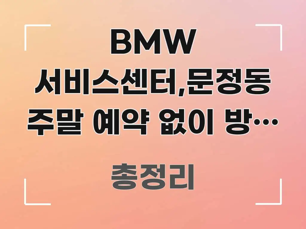 BMW 서비스센터,문정동 주말 예약 없이 방문 가능 독자를 위해 선별한 모던 카드뉴스 디자인 - 참고용 이미지