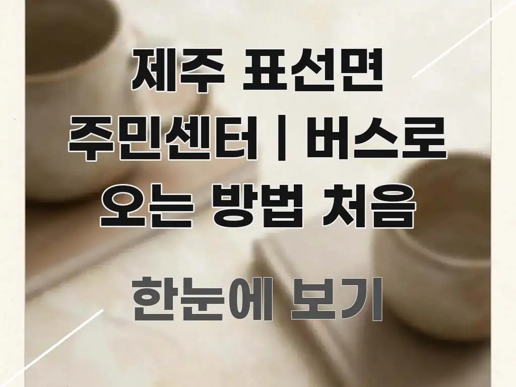 제주 표선면 주민센터 | 버스로 오는 방법 처음 중요 내용만 뽑은 글 소개 썸네일 이미지 - 활용 예시 이미지