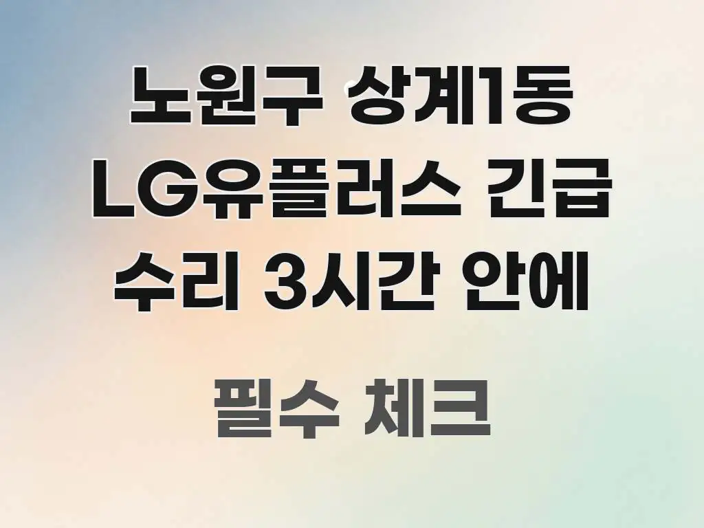 노원구 상계1동 LG유플러스 긴급 수리 3시간 안에 스마트하게 정리된 포스트 대표 비주얼 이미지