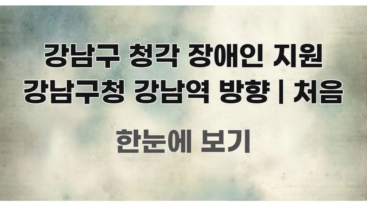 강남구 청각 장애인 지원 강남구청 강남역 방향 | 처음 흥미롭게 구성한 블로그 섹션 구분 이미지 - 활용 예시 이미지