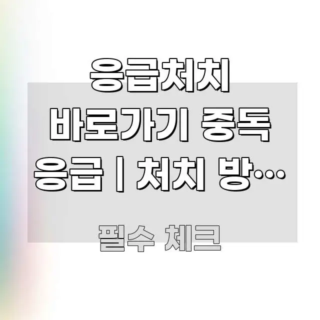 응급처치 바로가기 중독 응급 | 처치 방법 정리 쉽게 읽히는 미니멀 블로그 썸네일