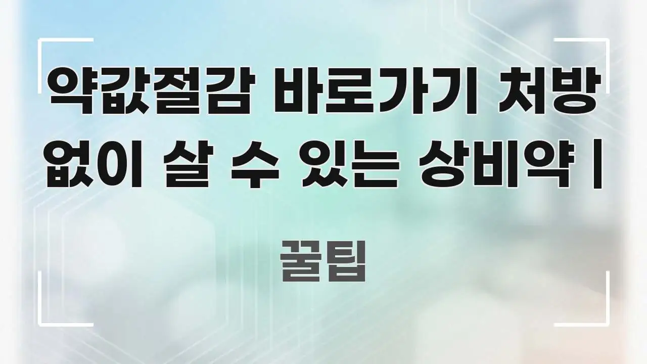 약값절감 바로가기 처방 없이 살 수 있는 상비약 | 핵심만 담은 블로그 섹션 구분 이미지
