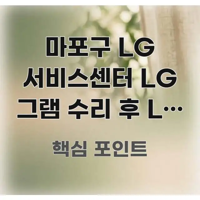 마포구 LG 서비스센터 LG 그램 수리 후 LG 투 핵심 내용을 정리한 미니멀 블로그 썸네일