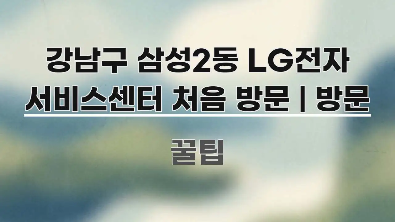 강남구 삼성2동 LG전자 서비스센터 처음 방문 | 방문 주요 포인트를 요약한 깔끔한 인포그래픽 표지 - 활용 예시 이미지