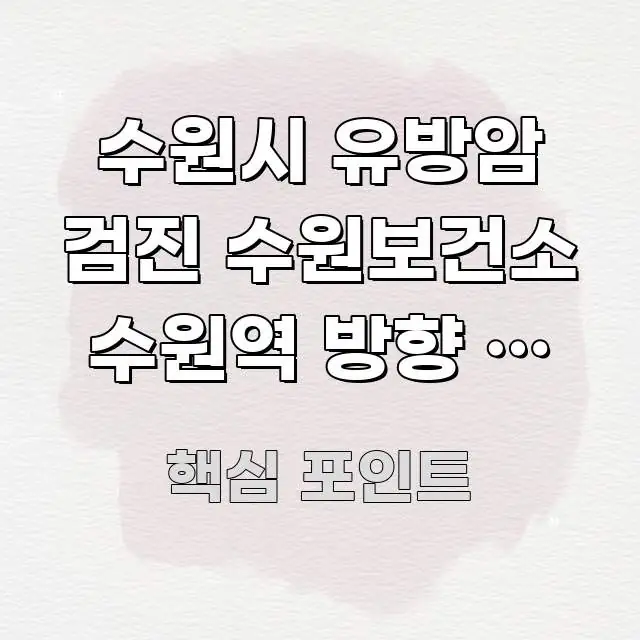 수원시 유방암 검진 수원보건소 수원역 방향 | 처음 실용적으로 정리한 텍스트형 카드뉴스 표지 이미지 - 내용 요약을 위한 이미지