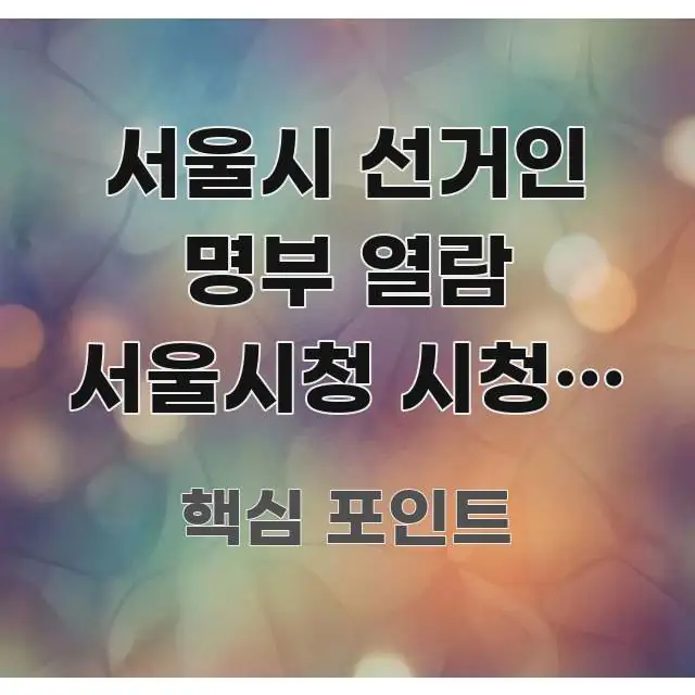 서울시 선거인 명부 열람 서울시청 시청역 방향 | 오전 알기 쉽게 정리한 텍스트 중심 디자인 표지 - 내용 요약을 위한 이미지