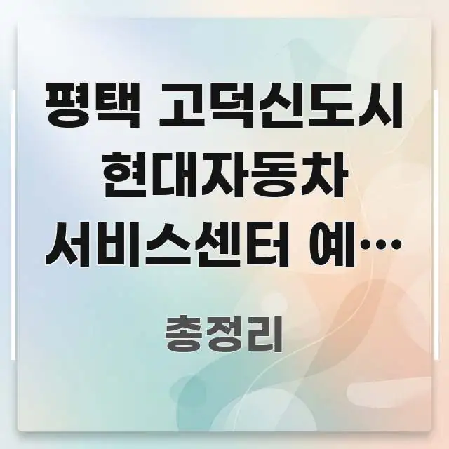 평택 고덕신도시 현대자동차 서비스센터 예약 없이 갔다가 요점만 뽑아낸 정보 요약 인포그래픽 이미지