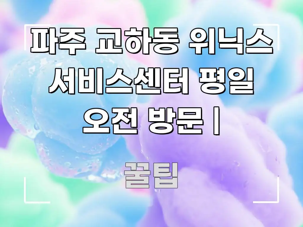 파주 교하동 위닉스 서비스센터 평일 오전 방문 | 핵심 요점 중심의 핵심 정리 썸네일 이미지 - 독자 이해를 위한 이미지