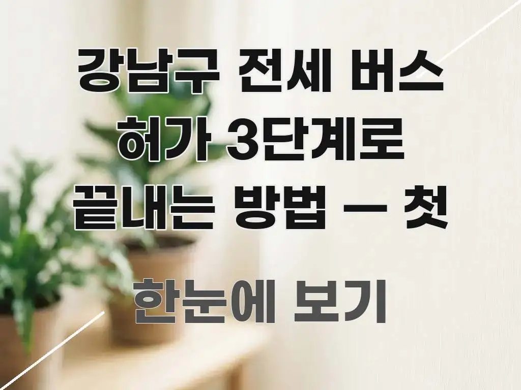 강남구 전세 버스 허가 3단계로 끝내는 방법 — 첫 효율적으로 구성된 가독성 높은 정보 이미지 - 활용 예시 이미지