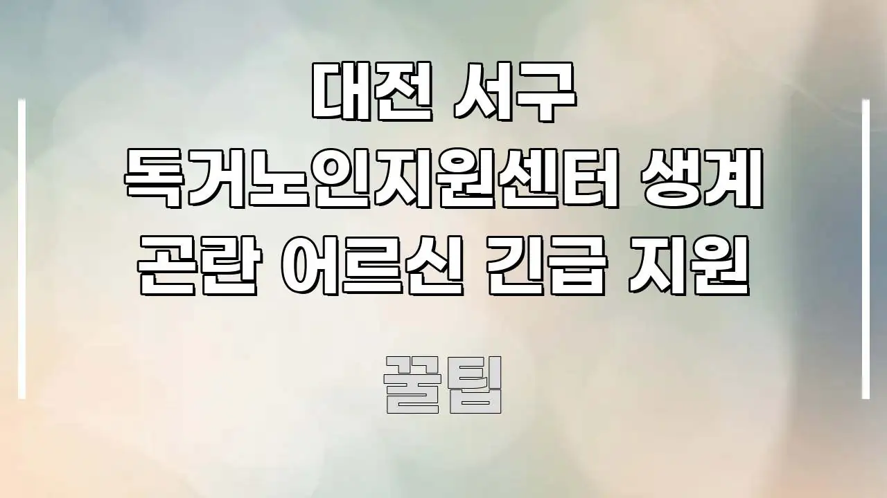 대전 서구 독거노인지원센터 생계 곤란 어르신 긴급 지원 꼭 알아야 할 정보를 담은 정보 카드 디자인 이미지