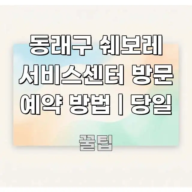 동래구 쉐보레 서비스센터 방문 예약 방법 | 당일 쉽게 읽히는 깔끔한 인포그래픽 표지