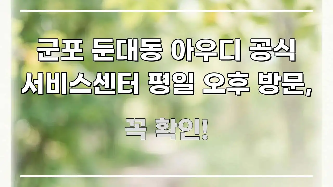 군포 둔대동 아우디 공식 서비스센터 평일 오후 방문, 신뢰할 수 있는 정보를 담은 읽기 좋은 정보 카드 - 활용 예시 이미지