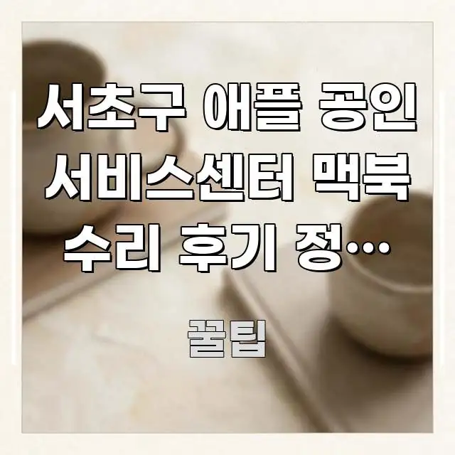 서초구 애플 공인 서비스센터 맥북 수리 후기 정품 부품 핵심 정보 중심의 미니멀 블로그 썸네일 - 활용 예시 이미지