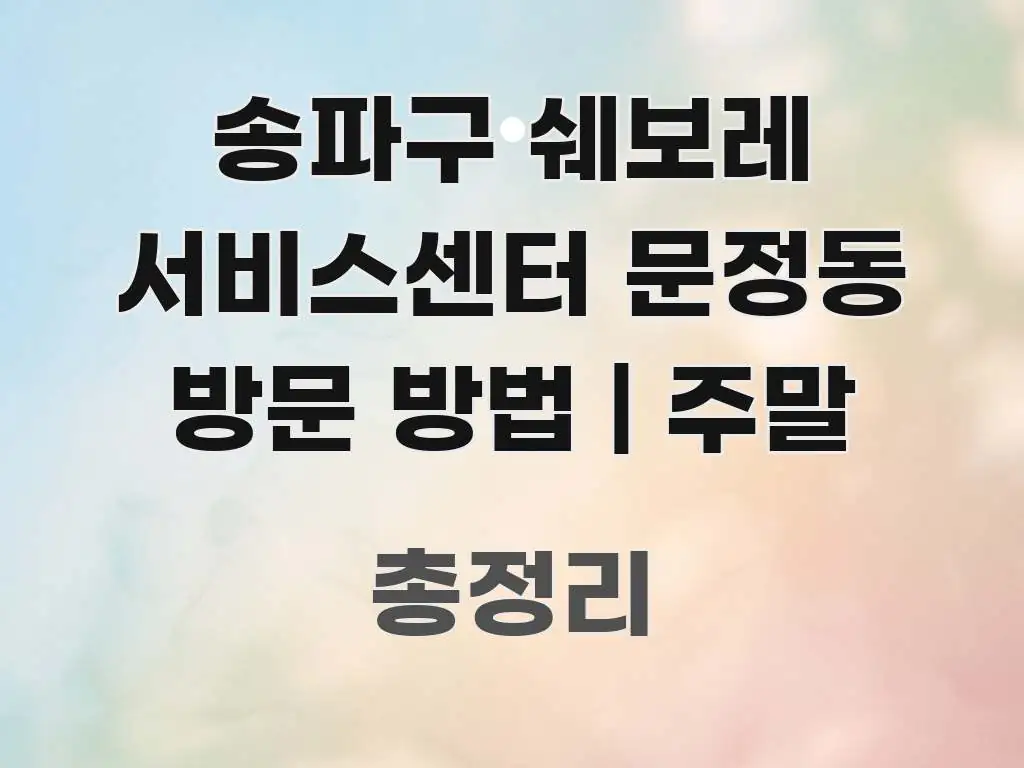 송파구 쉐보레 서비스센터 문정동 방문 방법 | 주말 실용적으로 정리한 정보 카드 디자인 이미지