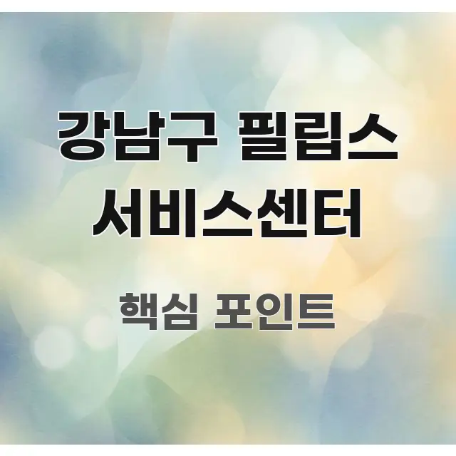 강남구 필립스 서비스센터 한눈에 들어오는 타이포그래피 블로그 표지