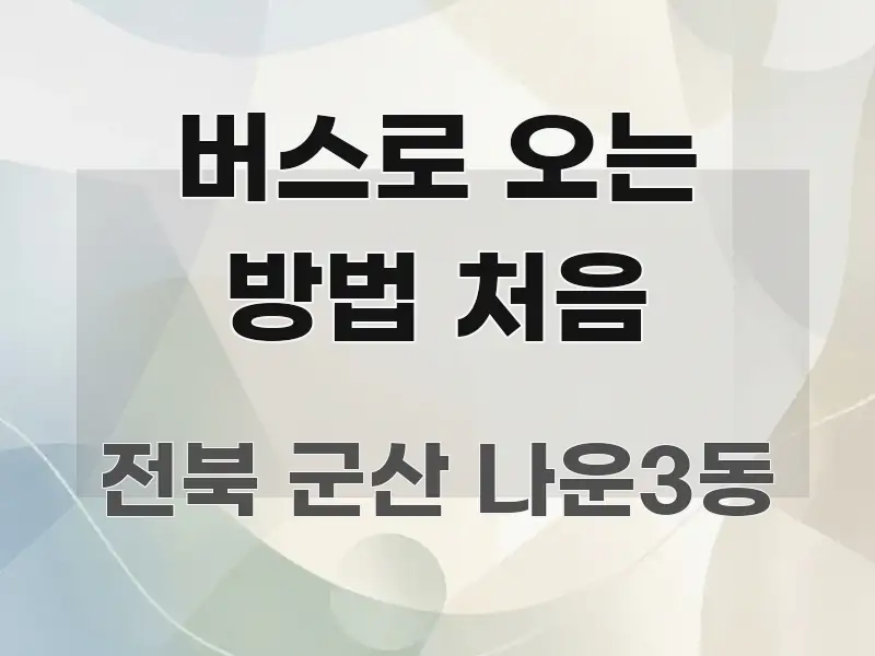 버스로 오는 방법 처음 꼭 알아야 할 정보를 담은 글 소개 썸네일 이미지