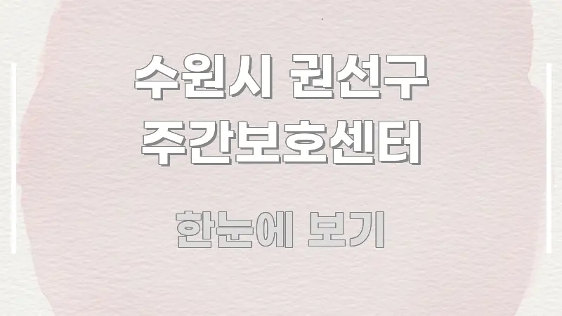수원시 권선구 주간보호센터 구조적으로 정리된 정보 카드 디자인 이미지 - 설명을 돕는 이미지