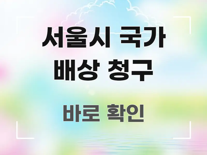 서울시 국가 배상 청구 핵심 내용을 정리한 모던 카드뉴스 디자인