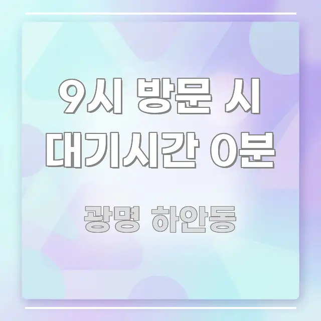 9시 방문 시 대기시간 0분 효율적으로 구성된 콘텐츠 요약 표지 이미지