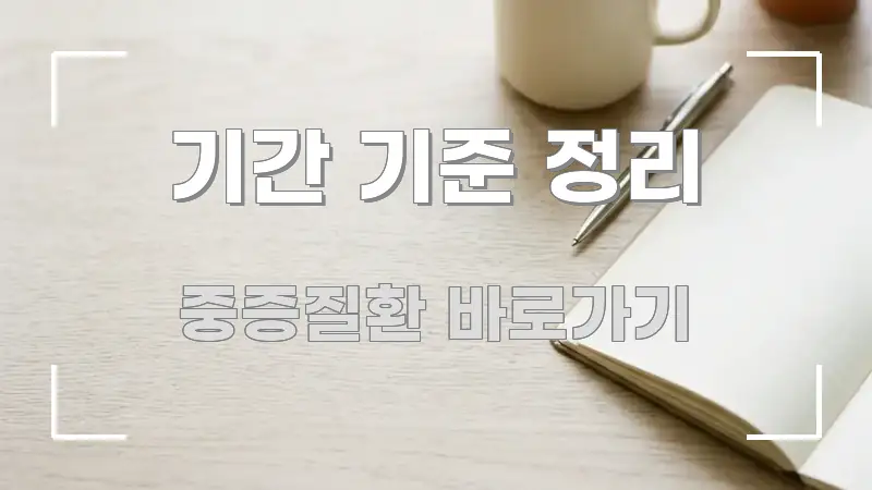 기간 기준 정리 한눈에 들어오는 깔끔한 인포그래픽 표지 - 설명을 돕는 이미지