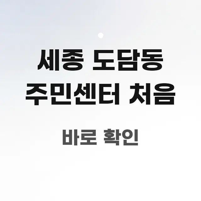 세종 도담동 주민센터 처음 구조적으로 정리된 정보 요약 인포그래픽 이미지 - 글 흐름을 돕는 시각 자료