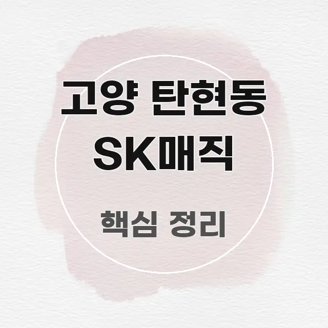 고양 탄현동 SK매직 스마트하게 정리된 정보 요약 포스터 - 내용 요약을 위한 이미지