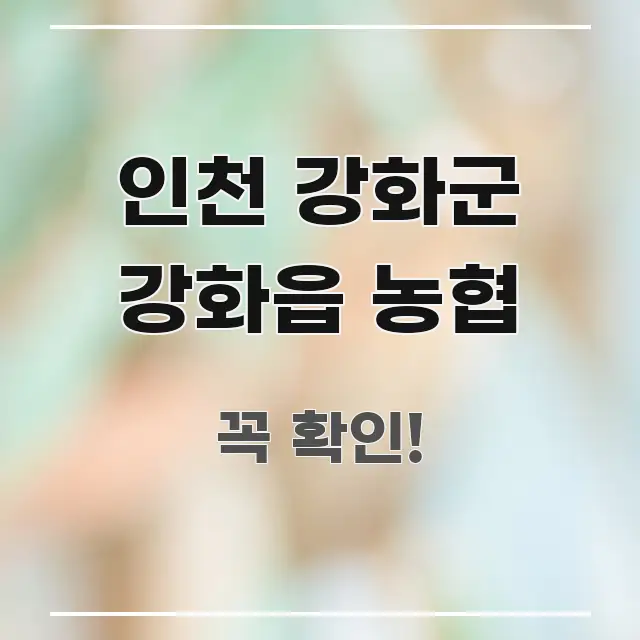 인천 강화군 강화읍 농협 중요 내용만 뽑은 깔끔한 인포그래픽 표지 - 독자 이해를 위한 이미지