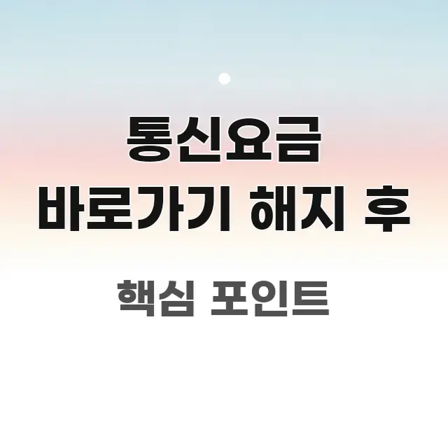 통신요금 바로가기 해지 후 전문가가 선별한 가독성 높은 정보 이미지 - 글 흐름을 돕는 시각 자료