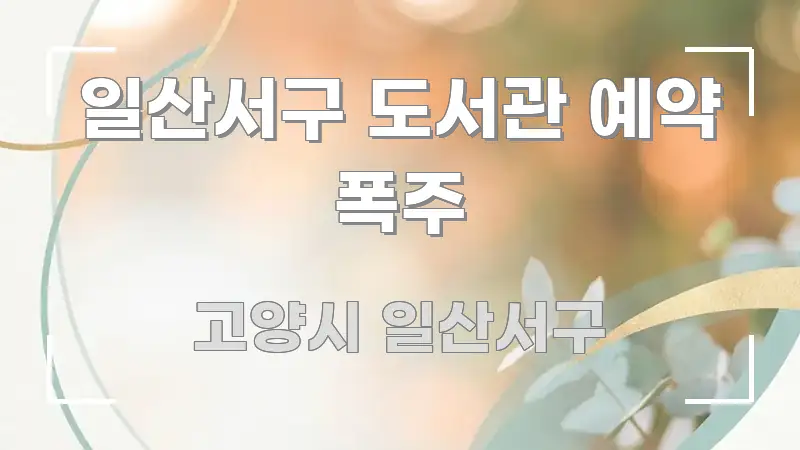 일산서구 도서관 예약 폭주 핵심 내용을 정리한 모던 카드뉴스 디자인 - 독자 이해를 위한 이미지